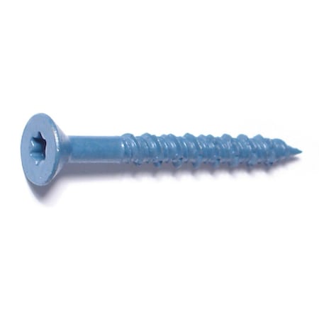 Torquemaster Masonry Screw, 5/16" Dia., Flat, 2 3/4 in L, Steel Blue Ruspert, 50 PK 51233